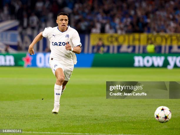 Alexis Sanchez of Marseille during the UEFA Champions League group D match between Olympique de Marseille and Tottenham Hotspur at the Velodrome...