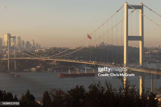 The Malta flagged bulk carrier Zante en-route to Belgium transits the Bosphorus carrying 47,270 metric tons of rapeseed from Ukraine on November 02,...