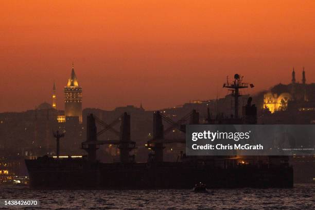 The Marshall Islands flagged bulk carrier Kavo Perdika en-route to Israel transits the Bosphorus carrying 54,160 metric tons of corn from Ukraine...