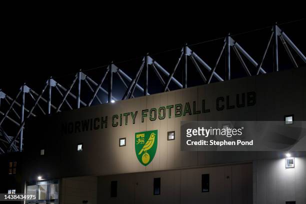 General view outside the stadium prior to the Sky Bet Championship between Norwich City and Queens Park Rangers at Carrow Road on November 02, 2022...