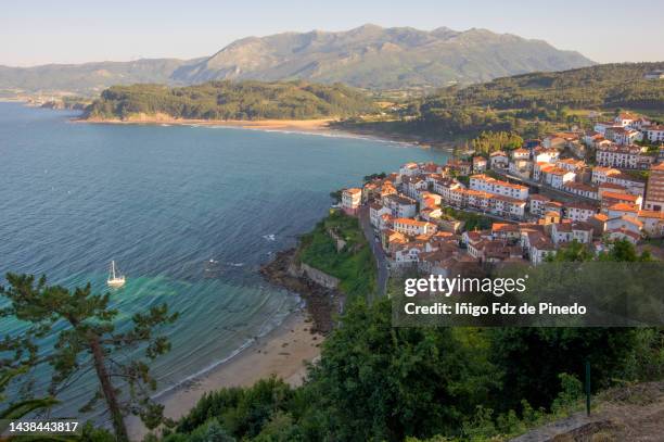 lastres beautiful fishing village, asturias, spain. - principado de asturias bildbanksfoton och bilder