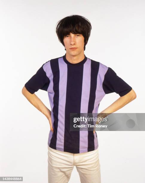 Portrait of Scottish Alternative and Rock musician Bobby Gillespie, of the group Primal Scream, August 1990.