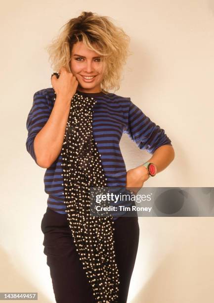 Portrait of British Pop singer Kim Wilde, 1980s or 1990s.