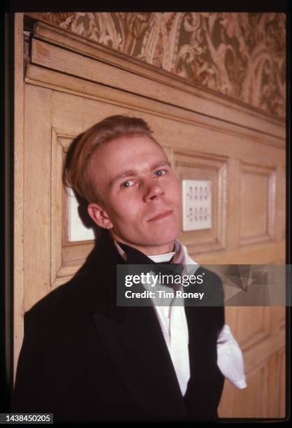 Portrait of British Pop musician Vince Clarke, of the group Yazoo, during the filming of the group's music video for the song 'The Other Side of...