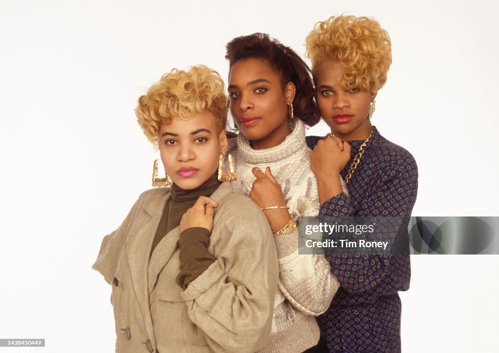 Portrait of American hip hop trio Salt-n-Pepa, circa 1987. Pictured ...