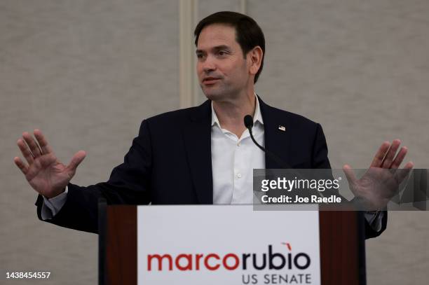 Sen. Marco Rubio addresses the National Association of Police Organizations conference held at the Marriott Harbor Beach Resort and Spa on November...