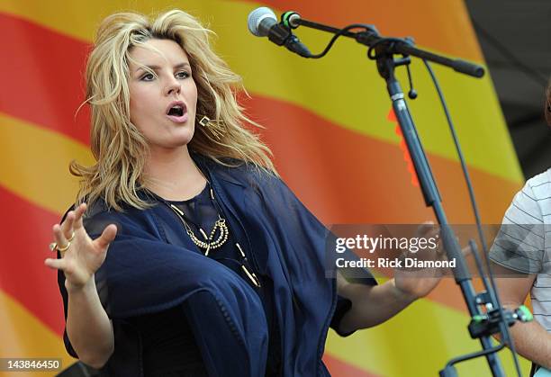 Grace Potter & the Nocturnals perform during the 2012 New Orleans Jazz & Heritage Festival - Day 5 at the Fair Grounds Race Course on May 4, 2012 in...