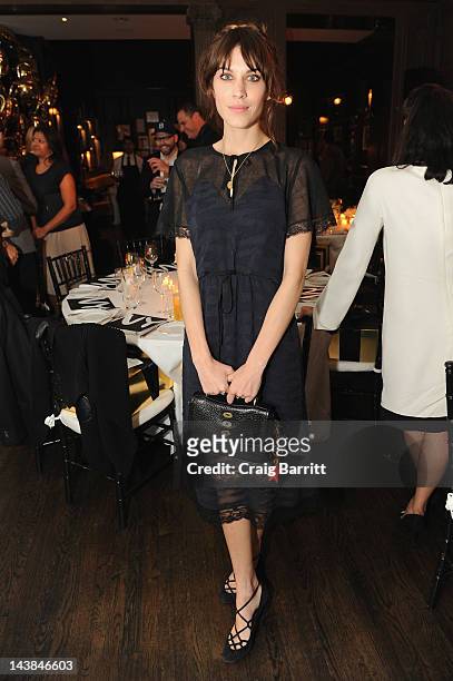 Alexa Chung attends a dinner in honour of Frieze Project Artists hosted by Frieze Art Inc and Mulberry at Crown on May 4, 2012 in New York City.