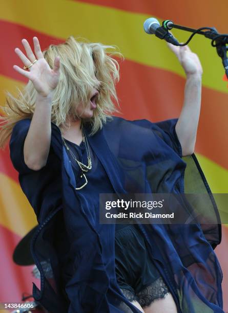 Grace Potter of Grace Potter & the Nocturnals perform during the 2012 New Orleans Jazz & Heritage Festival - Day 5 at the Fair Grounds Race Course on...