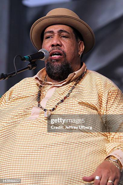 Musician Big Al Carson performs during the 2012 New Orleans Jazz & Heritage Festival at the Fair Grounds Race Course on May 4, 2012 in New Orleans,...