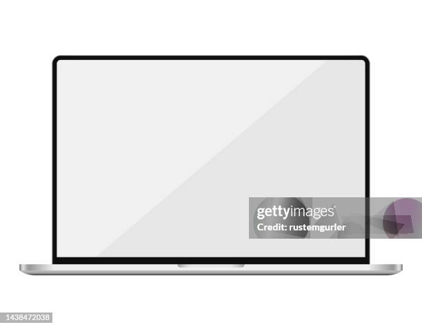 ilustrações, clipart, desenhos animados e ícones de mockup laptop em fundo branco - escrivaninha