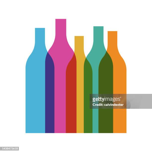 glass bottles - part of a series stock illustrations