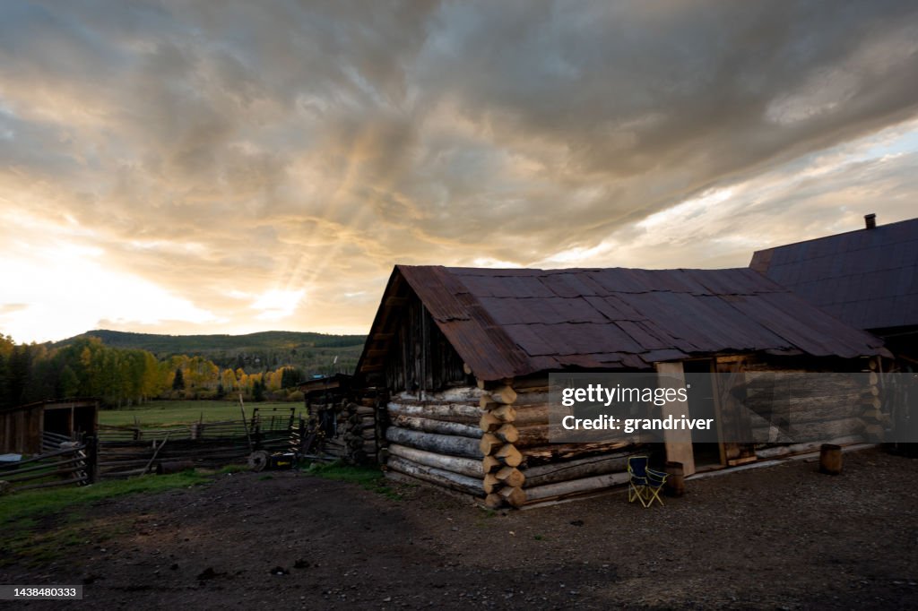 Homestead Ranch Colorado Rustic Log Cabin And Barn On A Homestead Ranch In The Rocky Mountains ...