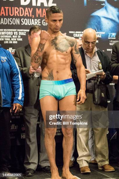 May 19: Jonathan Maicelo weighin on May 19th, 2017 in New York City.