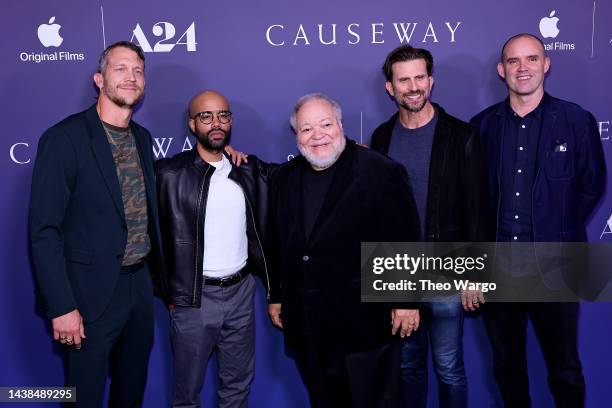 Russell Harvard, Sean Carvajal, Stephen McKinley Henderson, Frederick Weller, and Danny Wolohan attend Apple Original Film's "Causeway" New York...