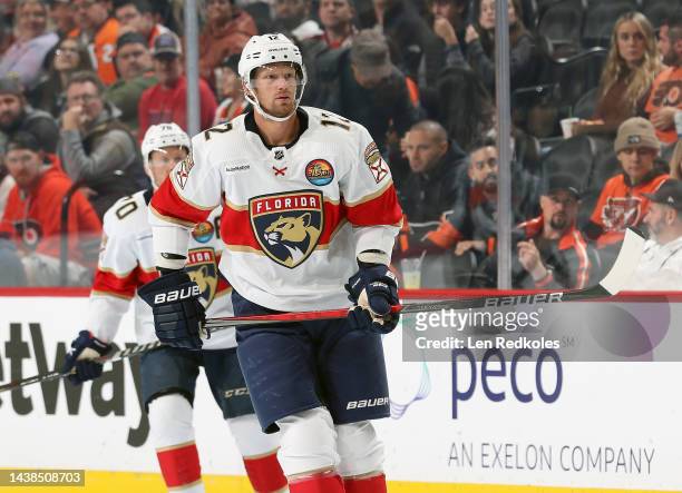 Eric Staal of the Florida Panthers skates against the Philadelphia Flyers at the Wells Fargo Center on October 27, 2022 in Philadelphia, Pennsylvania.