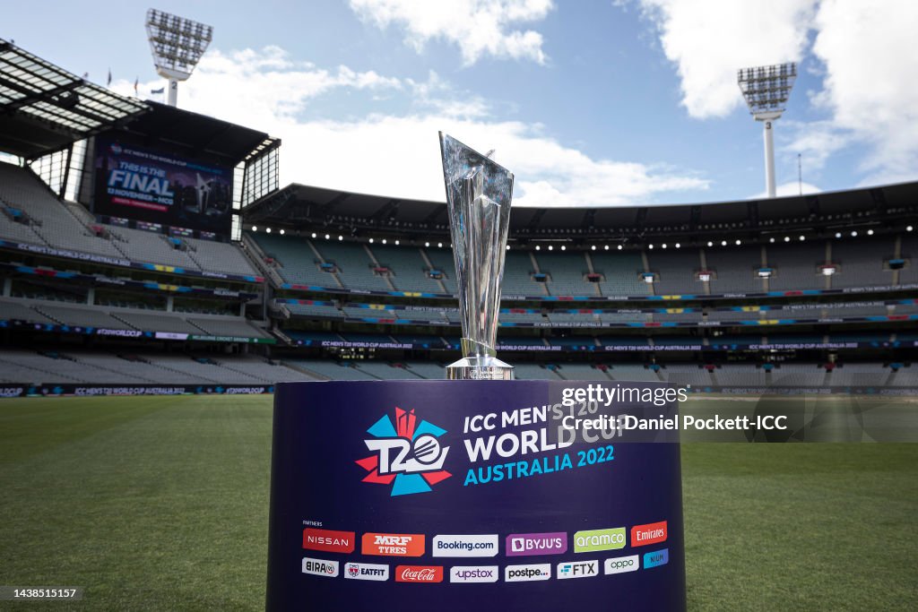 The T20 trophy is seen during the ICC T20 World Cup Finals... News