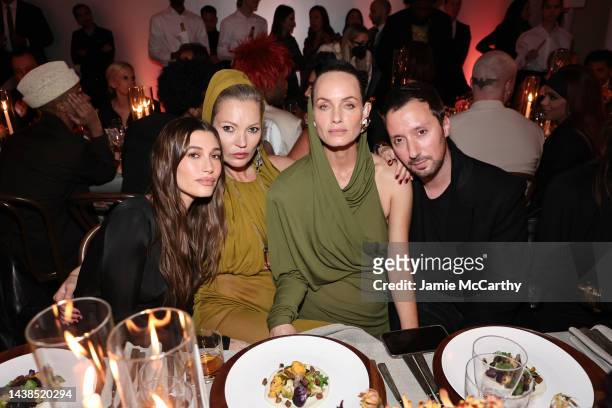 Hailey Bieber, Kate Moss, Amber Valletta and Anthony Vaccarello attend the WSJ. Magazine 2022 Innovator Awards at the Museum of Modern Art on...