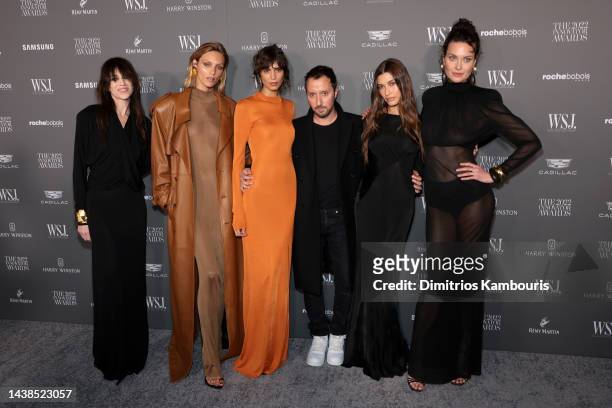Charlotte Gainsbourg, Anja Rubik, Mica Argañaraz, Anthony Vaccarello, Hailey Bieber and Shalom Harlow attend the WSJ. Magazine 2022 Innovator Awards...