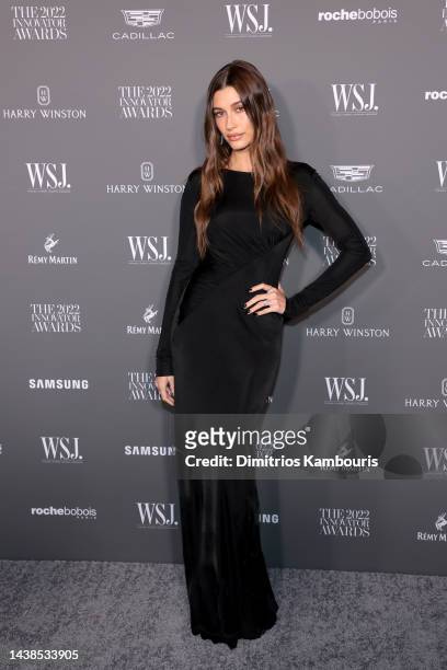 Hailey Bieber attends the WSJ. Magazine 2022 Innovator Awards at the Museum of Modern Art on November 02, 2022 in New York City.
