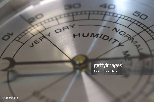 close up of a hygrometer - humid stock pictures, royalty-free photos & images