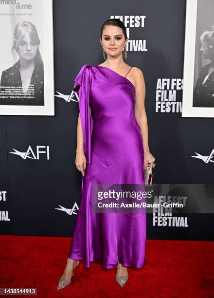 Selena Gomez attends the 2022 AFI Fest - "Selena Gomez: My Mind And Me" Opening Night World Premiere at TCL Chinese Theatre on November 02, 2022 in...