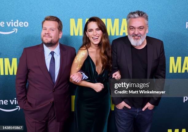 James Corden, Melia Kreiling and Jez Butterworth attend the "Mammals" red carpet premiere and screening at The West Hollywood EDITION on November 02,...