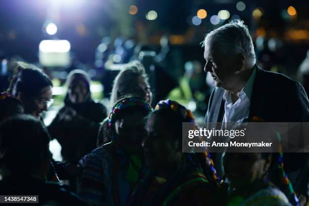 Nevada Gov. Steve Sisolak greets supporters at the Día De Muertos Camino al Mictlan festival at Freedom Park on November 02, 2022 in Las Vegas,...