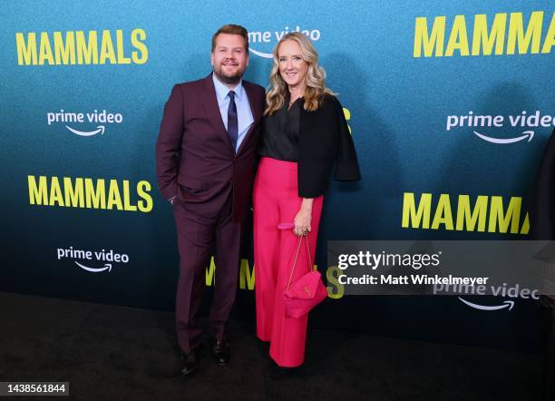 James Corden and Jennifer Salke, Head of Amazon Studios, attend the "Mammals" red carpet premiere and screening at The West Hollywood EDITION on...