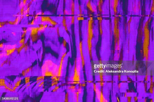 motion glitch multicolored distorted textured psychedelic zebra background - art festival fotografías e imágenes de stock