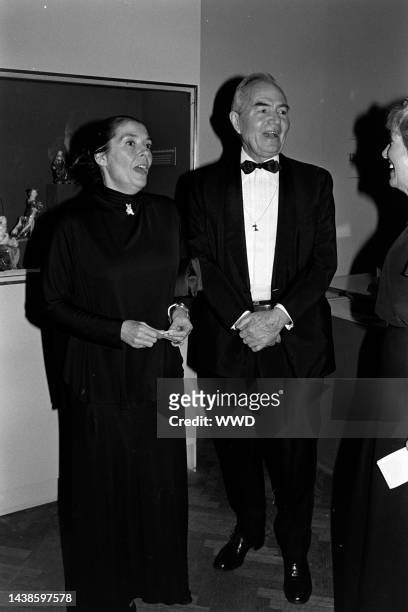 Clarissa Kaye and James Mason attend a party at the Corcoran Gallery in Washington, D.C., on January 5, 1981.