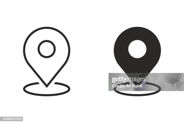 stockillustraties, clipart, cartoons en iconen met pin location icon - vector afbeeldingen