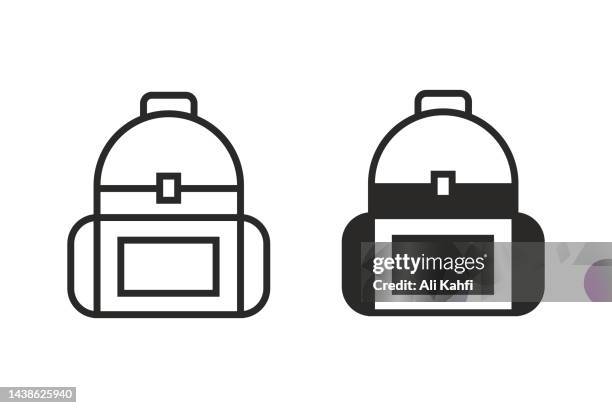 backpack icon - satchel bag stock illustrations