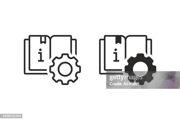 bedienungsanleitung buchsymbol - handbuch stock-grafiken, -clipart, -cartoons und -symbole