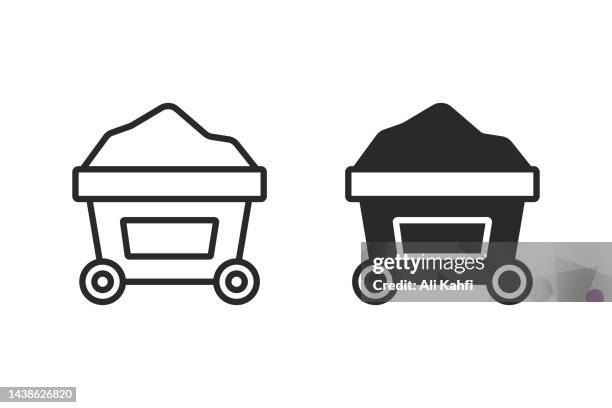 minenwagen-symbol - metal ore stock-grafiken, -clipart, -cartoons und -symbole