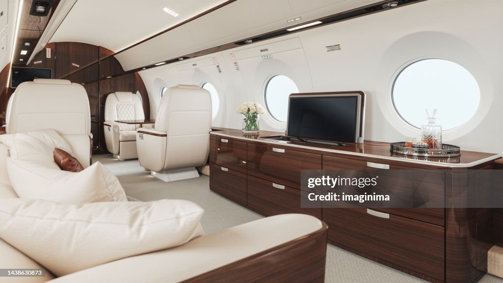 Interior Of Empty Private Jet