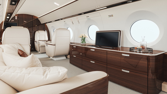 Interior Of Empty Private Jet