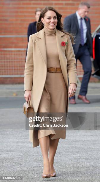 Catherine, Princess of Wales arrives at "The Street" community hub on November 03, 2022 in Scarborough, England. The Prince and Princess of Wales are...