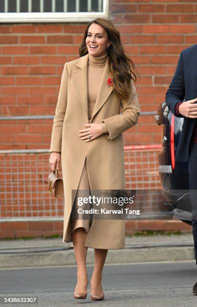 Catherine, Princess of Wales visits "The Street" with Prince William, Prince of Wales during their official visit to Scarborough on November 03, 2022...