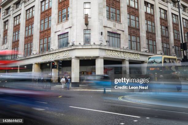 General view of the flagship store of the Marks and Spencer chain of shops, on November 03, 2022 in London, England. Marks & Spencer are planning to...