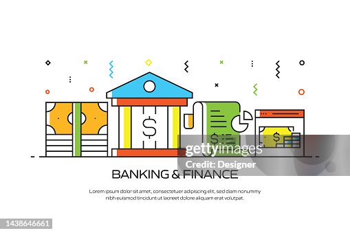 Bank Header Image Banking And Finance Related Line Style Banner Design For Web Page ...