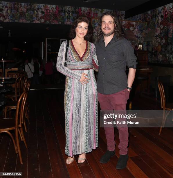 Booka Nile and Sean Harmanis are seen arriving at the Clarences Company Store Influencer Event on November 3 2022, in Perth, Australia.