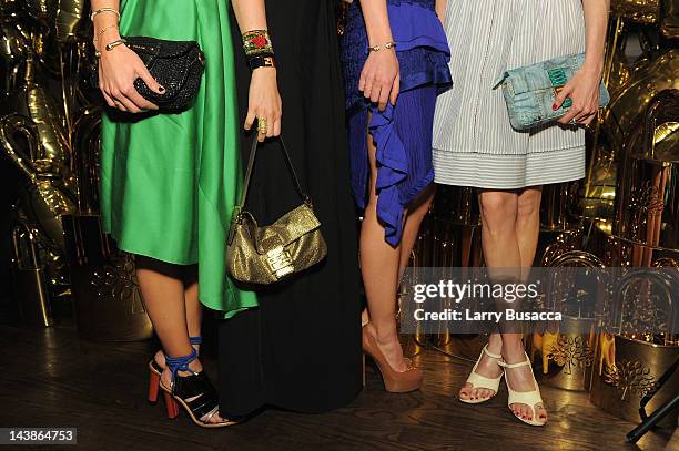 Jena, Virginie, Prisca and Claire Courtin Clarins attends a dinner in honour of Frieze Project Artists hosted by Frieze Art Inc and Mulberry at Crown...
