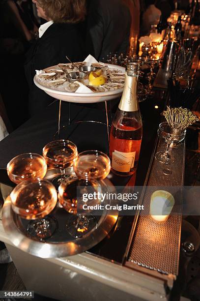 General view of the atmosphere at a dinner in honour of Frieze Project Artists hosted by Frieze Art Inc and Mulberry at Crown on May 4, 2012 in New...