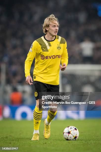 Julian Brandt of Dortmund controls the ball during the UEFA Champions League group G match between FC Copenhagen and Borussia Dortmund at Parken...