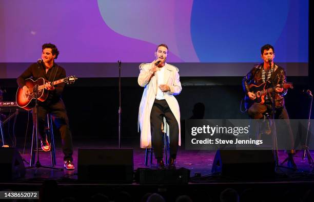 Julio Ramirez, Jesus Navarro and Bibi Marin of Reik perform on Day 2 of Live In The Vineyard 2022 at the Uptown Theatre on November 02, 2022 in Napa,...