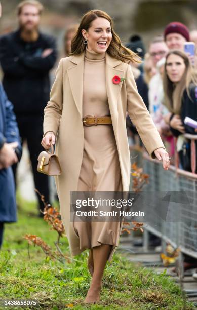 Catherine, Princess of Wales visits The Street, a community hub that hosts local organisations to grow and develop their service, during an official...
