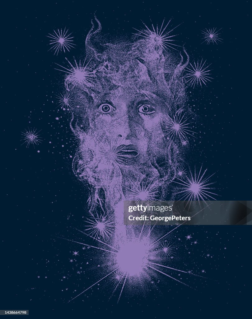 Donna mistica e stelle