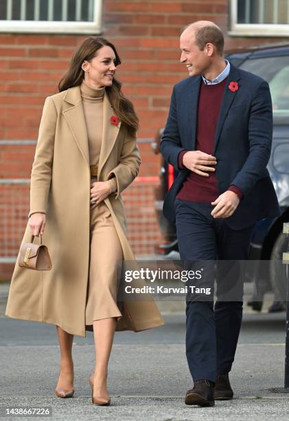 Prince William, Prince of Wales and Catherine, Princess of Wales visit "The Street" during their official visit to Scarborough on November 03, 2022...