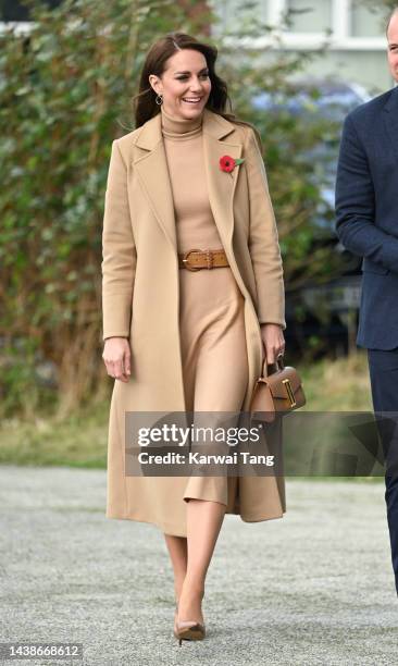 Catherine, Princess of Wales visits "The Street" with Prince William, Prince of Wales during their official visit to Scarborough on November 03, 2022...